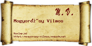 Mogyorósy Vilmos névjegykártya
