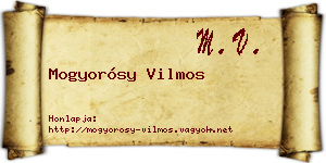 Mogyorósy Vilmos névjegykártya