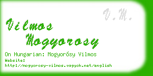 vilmos mogyorosy business card
